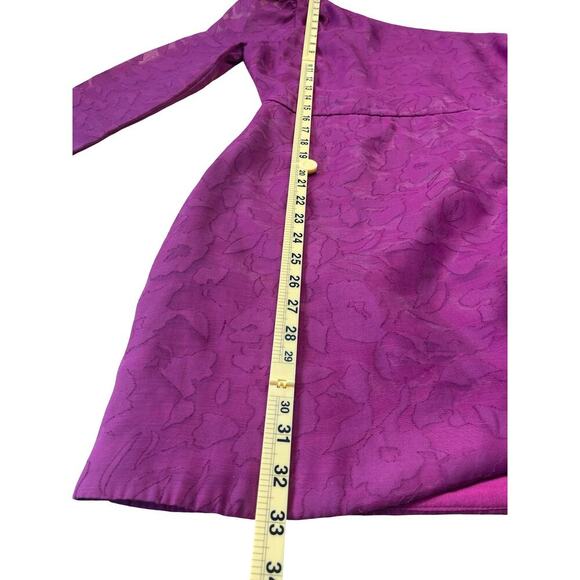 Lulus Emogene Magenta Burnout Floral One Shoulder Mini Dress - Medium - Picture 13 of 16